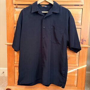 Point X Button Down Casual Shirt Size XL Black